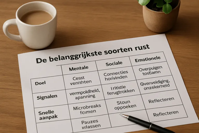 De belangrijkste soorten rust