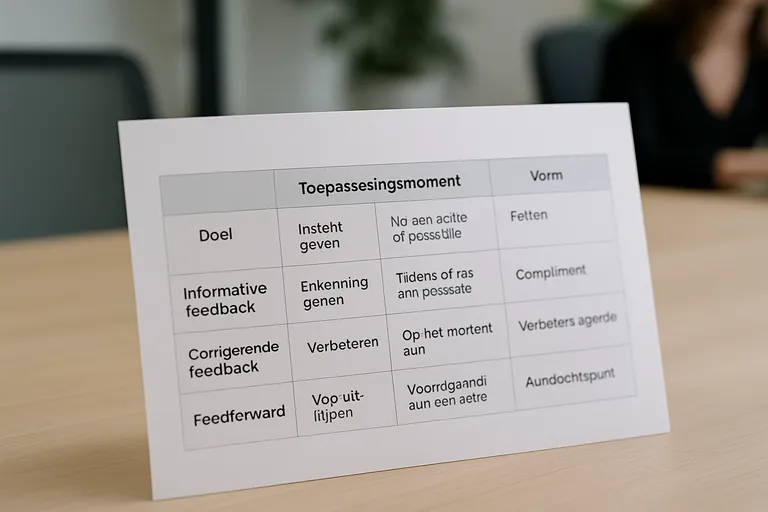 Verschillende soorten feedback